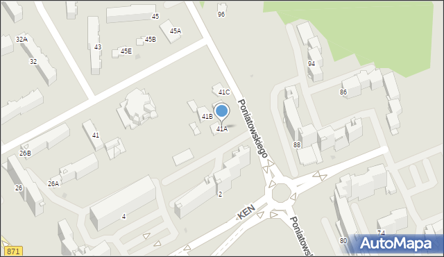 Stalowa Wola, Księcia Józefa Poniatowskiego, 41A, mapa Stalowa Wola