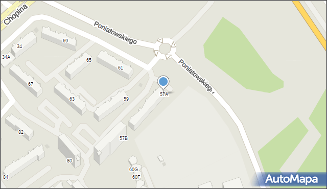 Stalowa Wola, Księcia Józefa Poniatowskiego, 57A, mapa Stalowa Wola