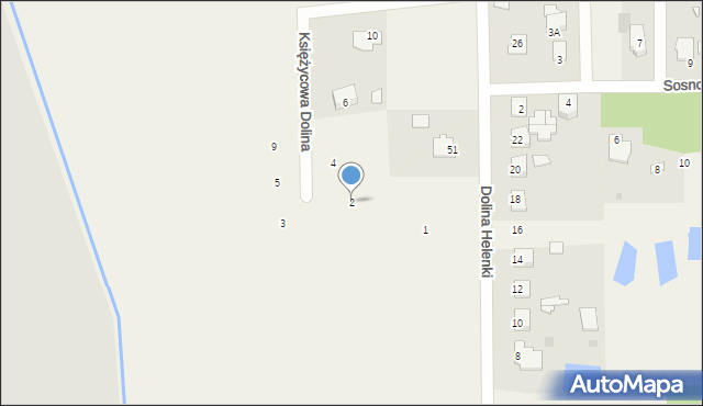 Stok Lacki-Folwark, Księżycowa Dolina, 2, mapa Stok Lacki-Folwark