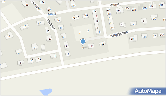 Straszyn, Księżycowa, 9, mapa Straszyn