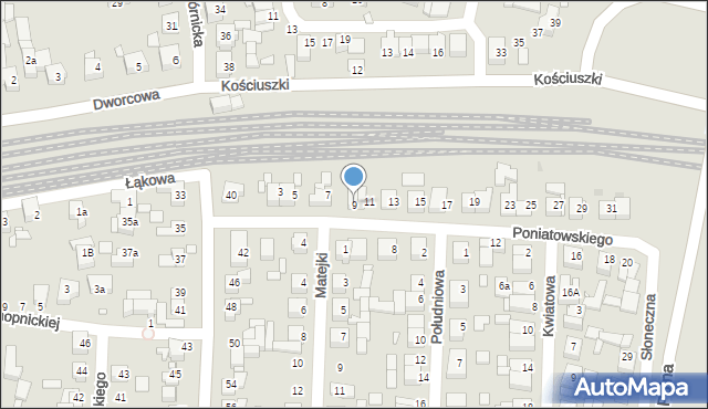 Swarzędz, Księcia Józefa Poniatowskiego, 9, mapa Swarzędz