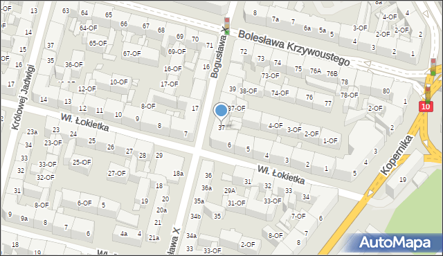 Szczecin, Księcia Bogusława X, 37, mapa Szczecina