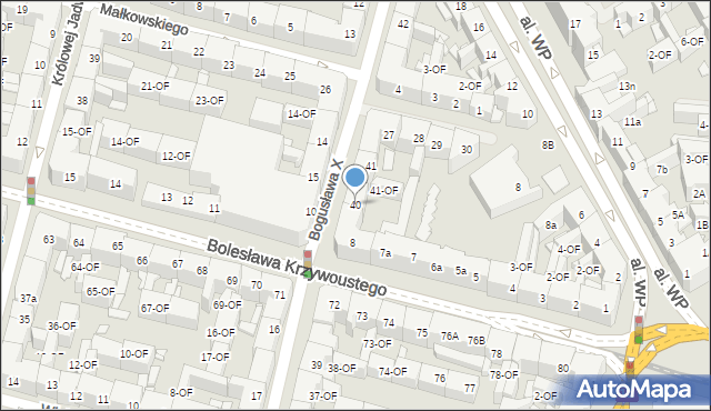 Szczecin, Księcia Bogusława X, 40, mapa Szczecina