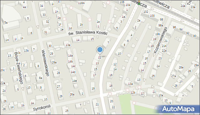 Szczecin, Księcia Józefa Poniatowskiego, 11, mapa Szczecina
