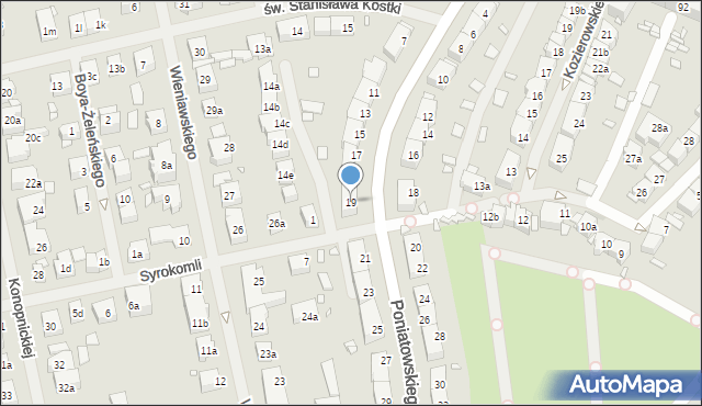 Szczecin, Księcia Józefa Poniatowskiego, 19, mapa Szczecina