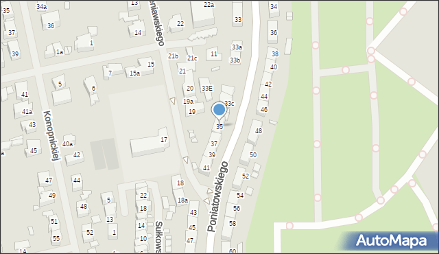 Szczecin, Księcia Józefa Poniatowskiego, 35, mapa Szczecina