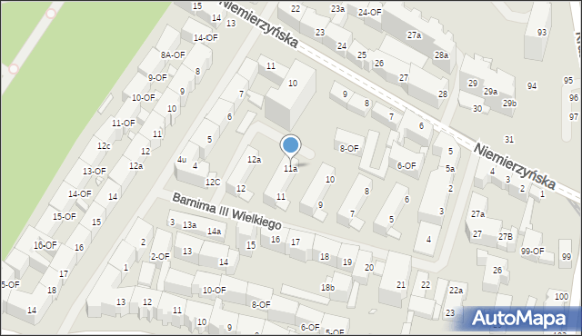 Szczecin, Księcia Barnima III Wielkiego, 11a, mapa Szczecina