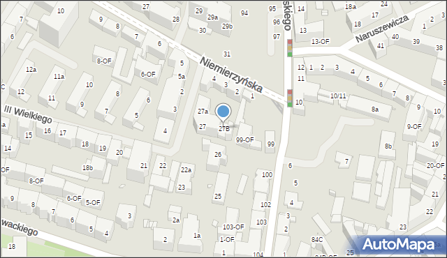 Szczecin, Księcia Barnima III Wielkiego, 27B, mapa Szczecina