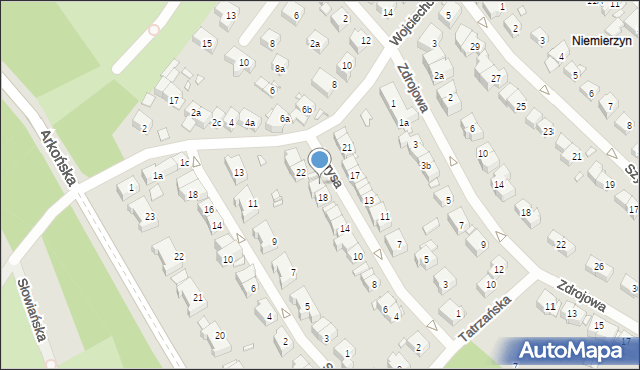 Szczecin, Księcia Borysa, 20, mapa Szczecina