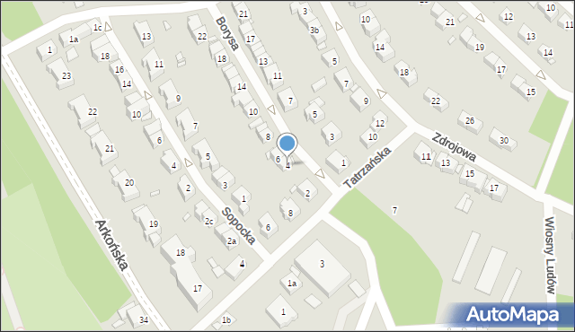 Szczecin, Księcia Borysa, 4, mapa Szczecina