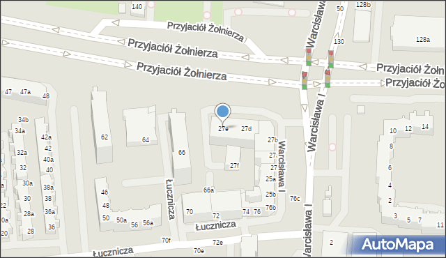 Szczecin, Księcia Warcisława I, 27e, mapa Szczecina
