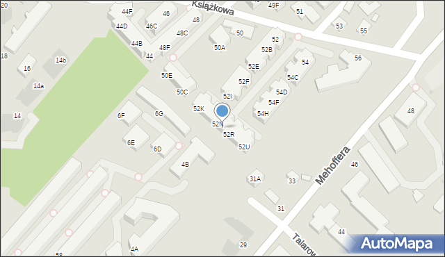 Warszawa, Książkowa, 52P, mapa Warszawy