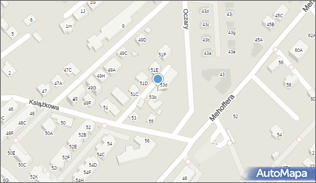 Warszawa, Książkowa, 53c, mapa Warszawy