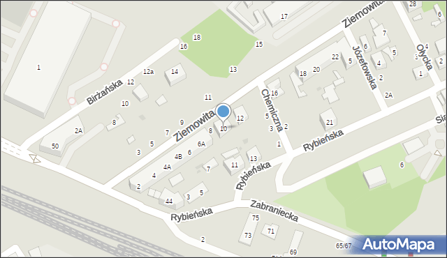 Warszawa, Księcia Ziemowita, 10, mapa Warszawy