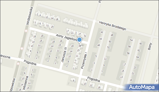 Wróblowice, Księcia Przemysła I, 19, mapa Wróblowice