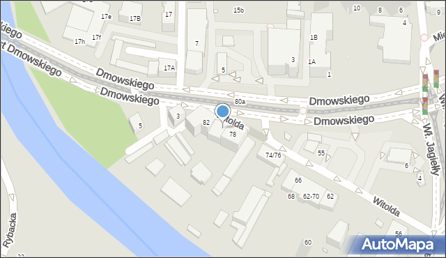 Wrocław, Księcia Witolda, 80, mapa Wrocławia