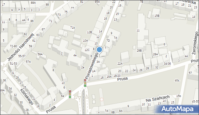 Wrocław, Księcia Józefa Poniatowskiego, 5, mapa Wrocławia