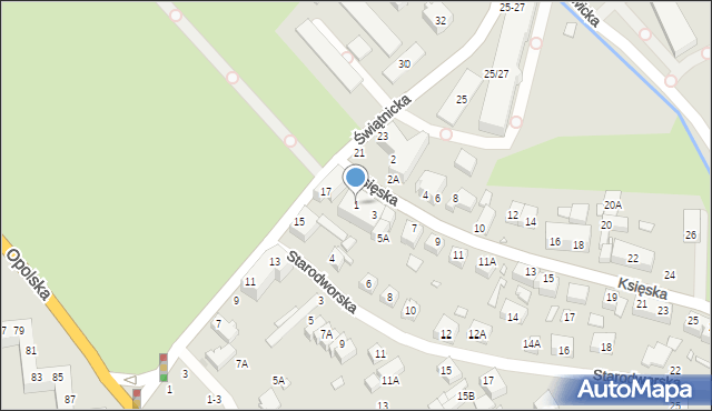 Wrocław, Księska, 1, mapa Wrocławia