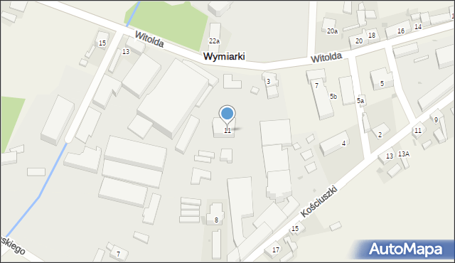 Wymiarki, Księcia Witolda, 11, mapa Wymiarki