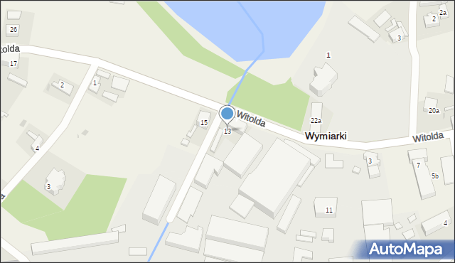 Wymiarki, Księcia Witolda, 13, mapa Wymiarki