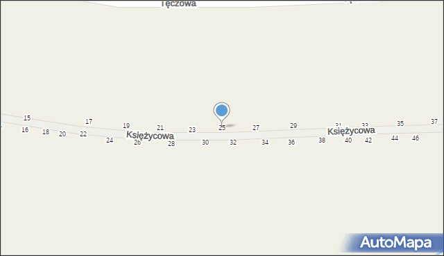 Wysoka Głogowska, Księżycowa, 25, mapa Wysoka Głogowska