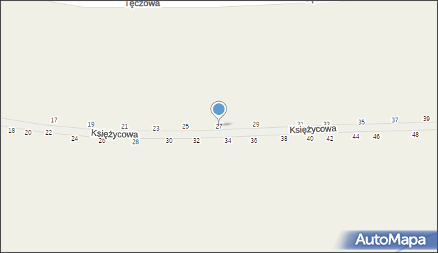 Wysoka Głogowska, Księżycowa, 27, mapa Wysoka Głogowska