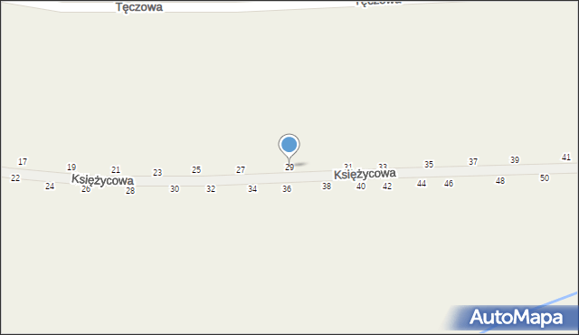 Wysoka Głogowska, Księżycowa, 29, mapa Wysoka Głogowska
