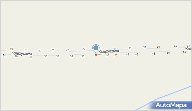 Wysoka Głogowska, Księżycowa, 38, mapa Wysoka Głogowska