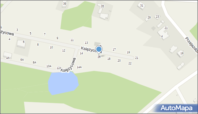 Żabia Wola, Księżycowa, 16, mapa Żabia Wola