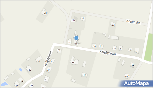 Zabrodzie, Księżycowa, 22, mapa Zabrodzie