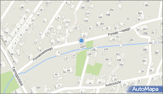 Zabrze, Księcia Józefa Poniatowskiego, 11a, mapa Zabrza