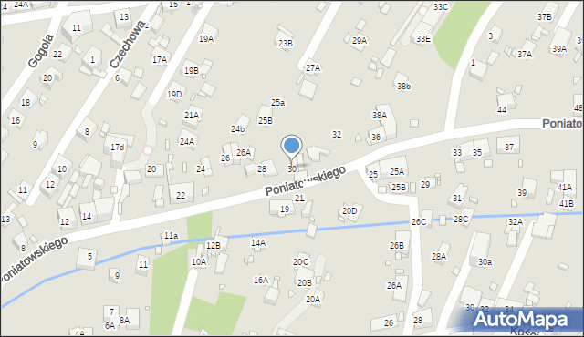 Zabrze, Księcia Józefa Poniatowskiego, 30, mapa Zabrza