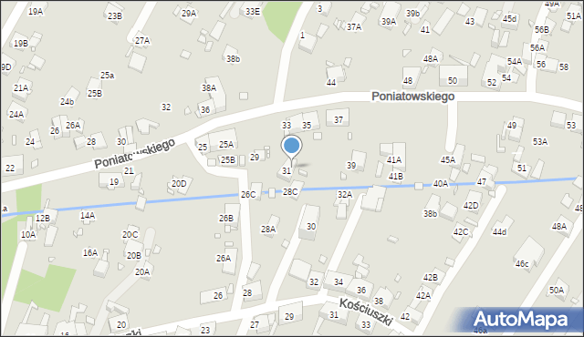 Zabrze, Księcia Józefa Poniatowskiego, 31a, mapa Zabrza