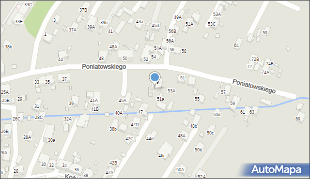 Zabrze, Księcia Józefa Poniatowskiego, 49A, mapa Zabrza