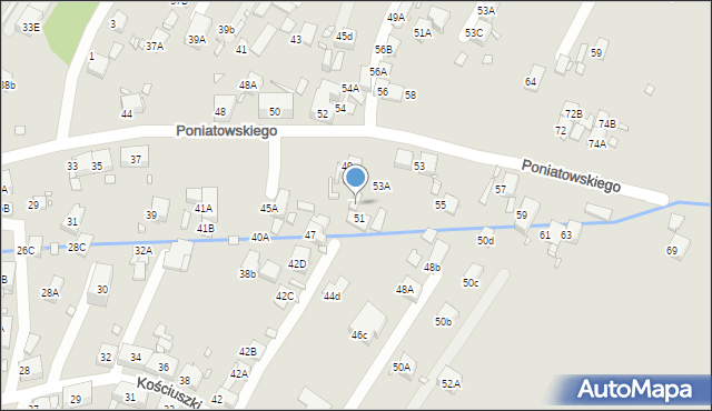 Zabrze, Księcia Józefa Poniatowskiego, 51a, mapa Zabrza