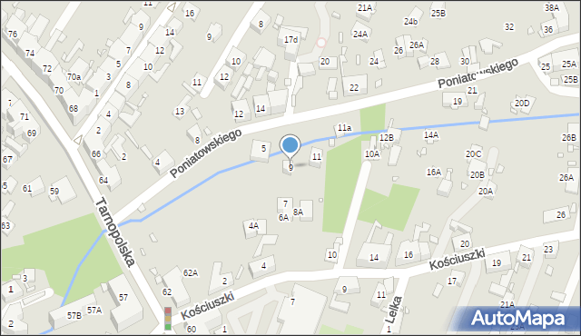 Zabrze, Księcia Józefa Poniatowskiego, 9, mapa Zabrza