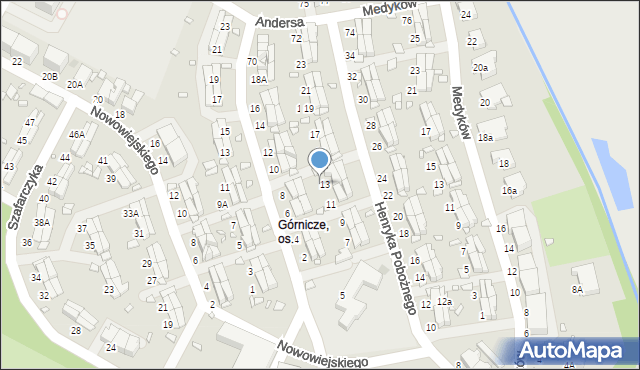 Zabrze, Księcia Henryka Pobożnego, 13A, mapa Zabrza