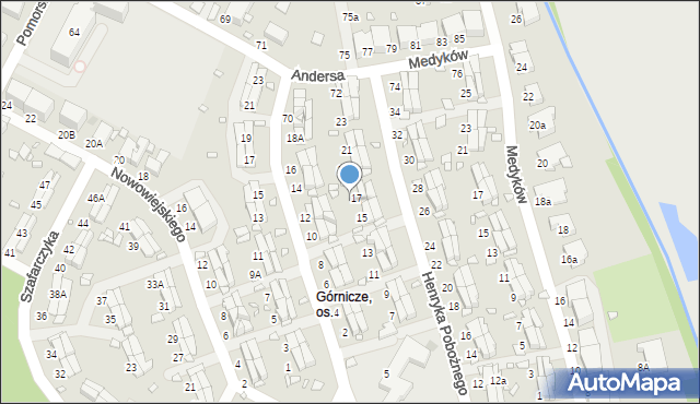Zabrze, Księcia Henryka Pobożnego, 17A, mapa Zabrza