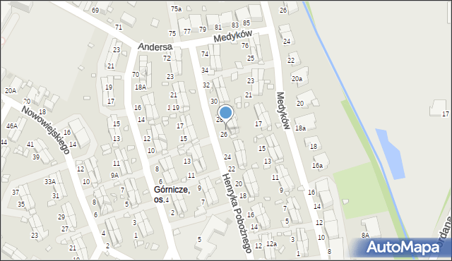 Zabrze, Księcia Henryka Pobożnego, 26A, mapa Zabrza