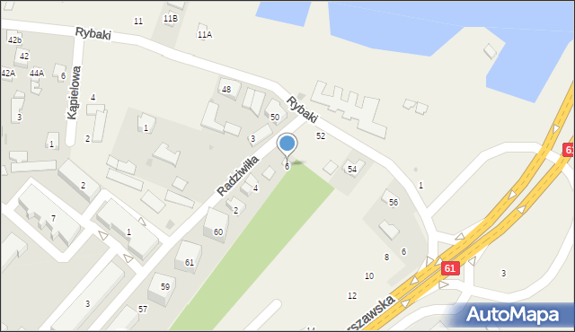 Zegrze Południowe, Księcia Radziwiłła Konstantego, 6, mapa Zegrze Południowe