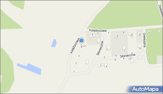 Żelewiec, Księżycowa, 4, mapa Żelewiec