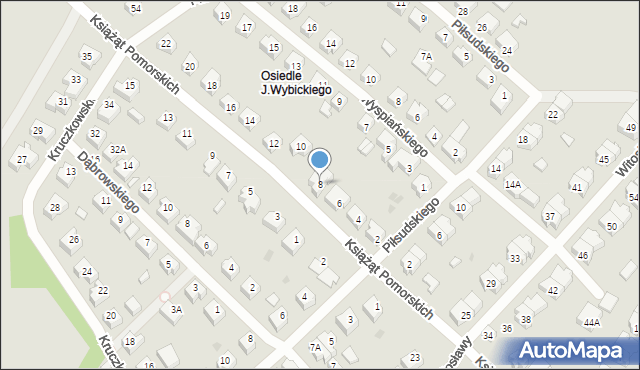 Żukowo, Książąt Pomorskich, 8, mapa Żukowo