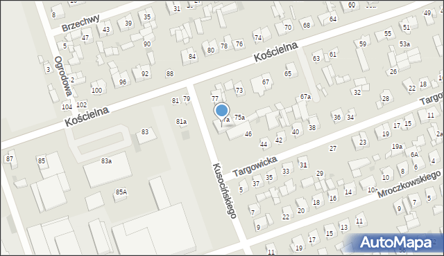 Białobrzegi, Kusocińskiego Janusza, 3, mapa Białobrzegi