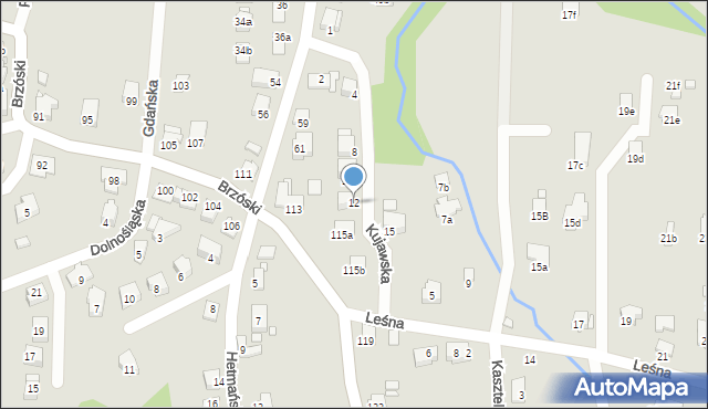 Bielsko-Biała, Kujawska, 12, mapa Bielsko-Białej