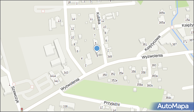 Bielsko-Biała, Kubika Jana, 3, mapa Bielsko-Białej