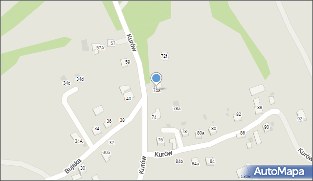 Bochnia, Kurów, 74a, mapa Bochni