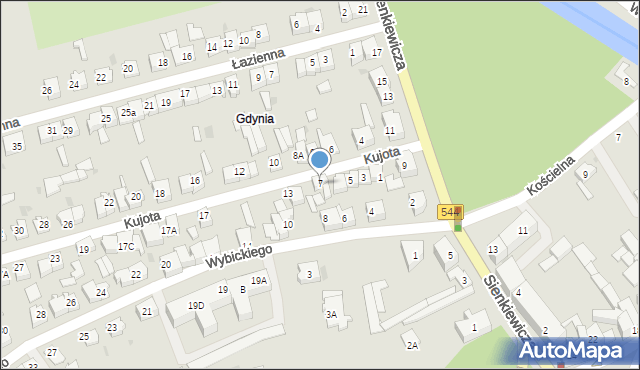 Brodnica, Kujota, ks., 7, mapa Brodnica