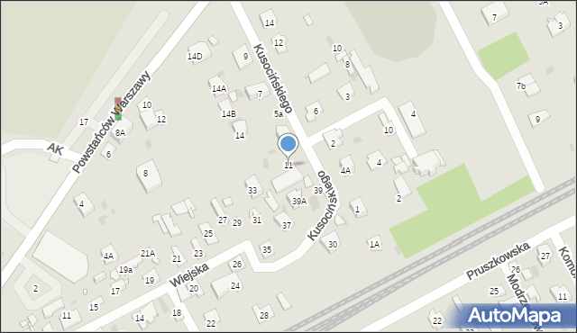 Brwinów, Kusocińskiego Janusza, 11, mapa Brwinów