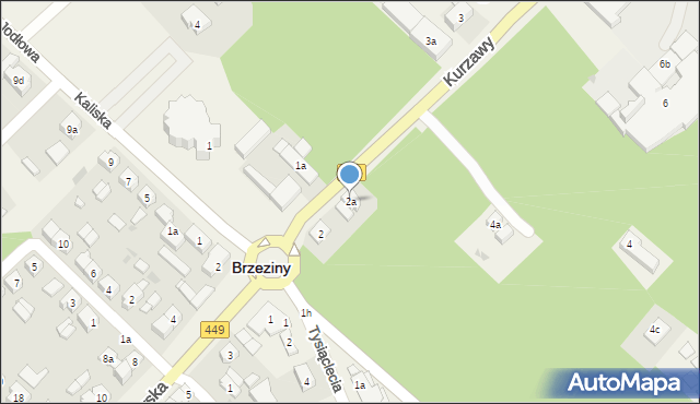 Brzeziny, Kurzawy Józefa, ks., 2a, mapa Brzeziny