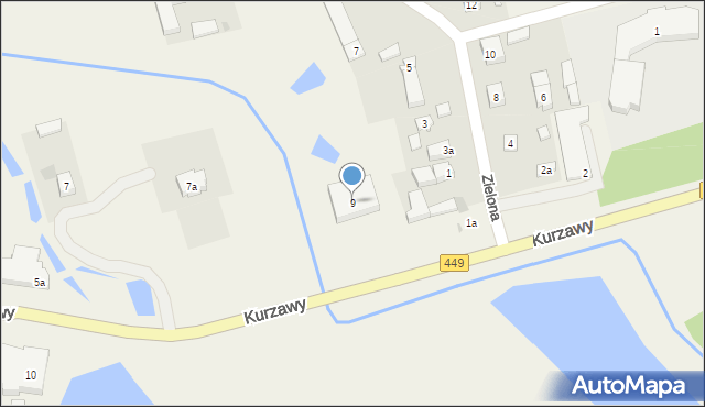 Brzeziny, Kurzawy Józefa, ks., 9, mapa Brzeziny